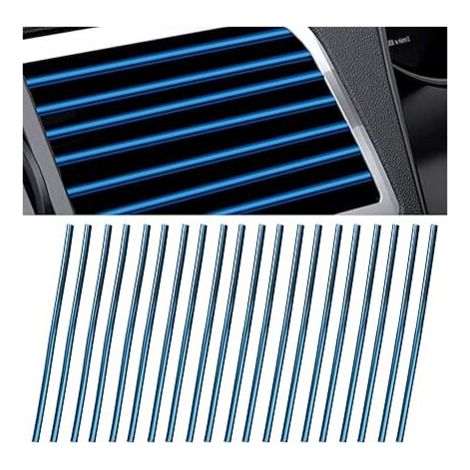 Bleu , 20pcs 20cm Bande de Grille d'Aération de Voiture, Bandes Décoratives Voiture Accessoire Voiture Interieur Decoration pour Cli (1/5)