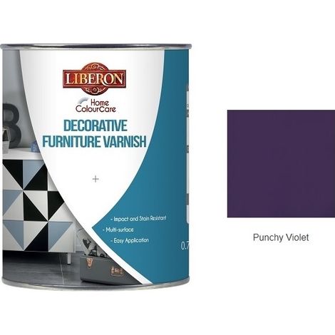 Liberon Decorative Furniture Varnish Paint - 750ml - Punchy Violet
