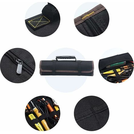 Bolsa de herramientas vacía portátil con 22 bolsillos, organizador de herramientas, estuche enrollable para herramientas, en tela Oxford 600D (sin herramientas) (1/4)