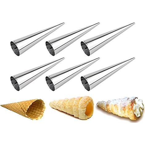 Moldes para hornear con tubos de crema XXL 12 cm, 6 unidades, acero inoxidable (1/5)