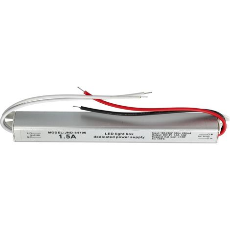 Jandei Fuente transformador SLIM 1,5A 18W interior 220-240V a 12V Potencia soportada hasta 1.5A o 18W tira led cámara de videovigilancia pequeño aparatos equipos GSM