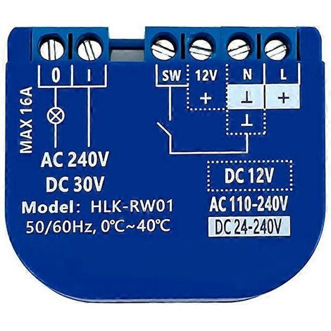 Relais intelligent pour maison connectée AC110-240V monocanal avec télécommande, compatible avec application et Alexa. (1/5)