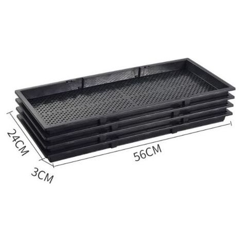 Lot de 10 plateaux de culture en polystyrène – 56 x 24 x 3 cm – Avec trous de drainage pour semis et boutures – Recyclable et réutilisable