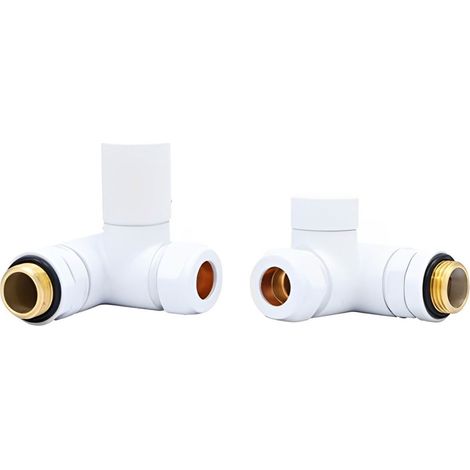 Heatwave Dual Fuel White Manual Corner Radiator Valve Set