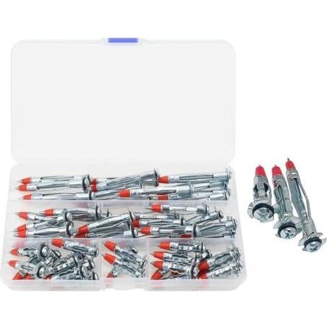 Viti di espansione in metallo, viti di espansione per cartongesso - 52x 52x Viti per cartongesso, accessori per attrezzi da ristrutturazione, assortimento di dadi auto-svitanti in acciaio al carbonio 
