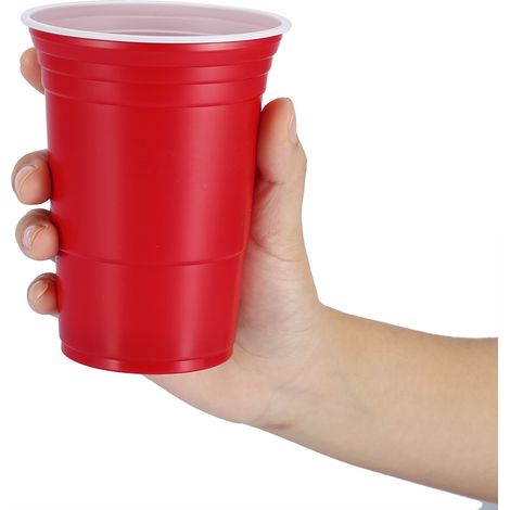 Gobelets à bière rouges de 450 ml en forme de ping-pong, gobelets de fête (100 pièces) (1/5)