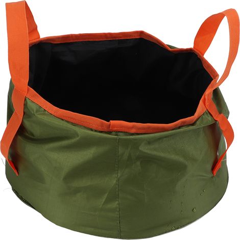 Zusammenklappbarer Eimer mit Griff, tragbares und leichtes Becken, ideal zum Campen, Wandern und Angeln (olivgrün). (1/5)