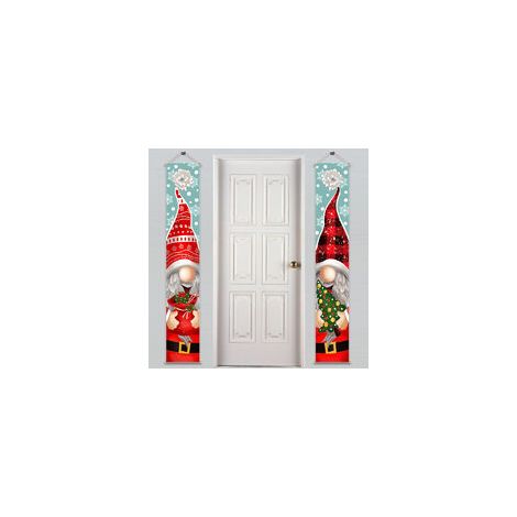 Weihnachtsfeier-Dekorationen, Weihnachts-Hintergrund-Stoffbanner, Weihnachtsdekoration, Weihnachts-Couplets mit Weihnachtsmann-Deko-Accessoires (L)