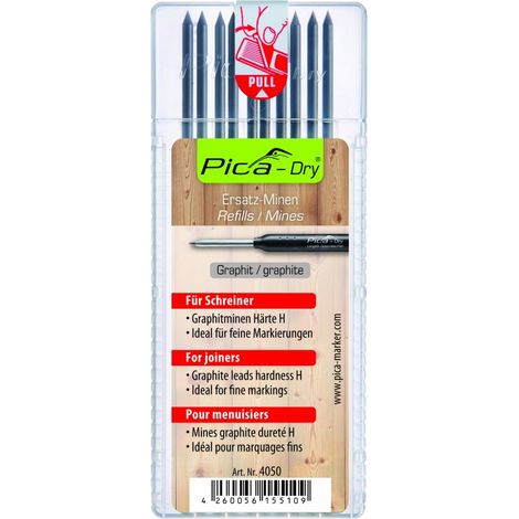 PICA 4050 ESTUCHE 10 MINAS DRY GRAFITO H PARA MARCADOS FINOS