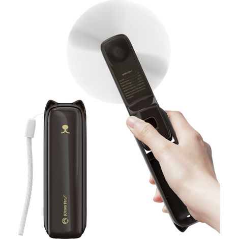 Ventilateur Portatif, Mini Ventilateur à Main 3 en 1, Ventilateur de Poche, Petit Ventilateur Portable USB Pliable pour le maquillage des Femmes, Marron (1/5)