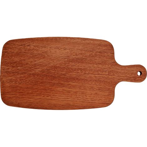 Planche à découper en bois massif avec poignée, finition ébène, grain naturel, trou de suspension, idéale pour la cuisine, le fromage, le pain et les steaks (40 x 20 x 1,5 cm). (1/5)