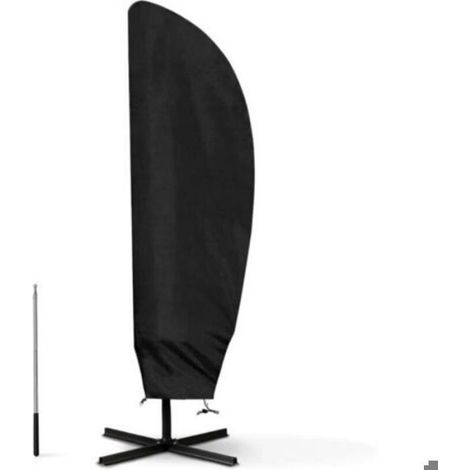 Housse de parasol déporté - - Pour parasol Ø 2-4m - 210D Oxford - Sac de rangement inclus - Noir