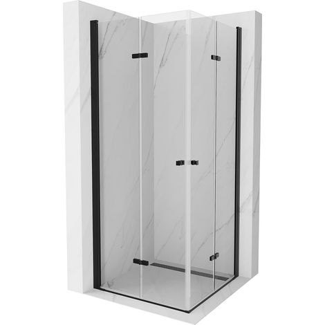 Mexen Lima Duo klappbare Duschkabine 90 x 90 cm, Transparent, Schwarz - 856-090-090-70-00-02