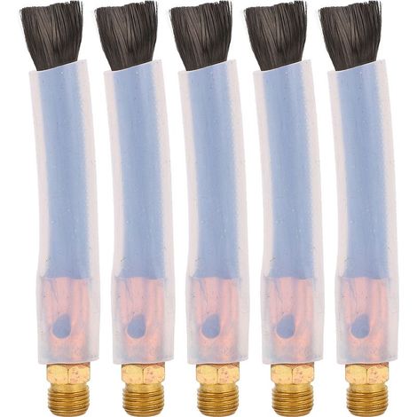 Lot de 5 brosses de nettoyage de cordons de soudure, tête en laiton, brosse en fibre pour processeur de cordons de soudure, nettoyeur de joints M10 (1/5)