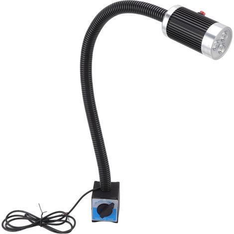 Lampe de travail magnétique LED 9 W 24 V à col de cygne flexible, base magnétique en aluminium antirouille, pour l'industrie (1/5)