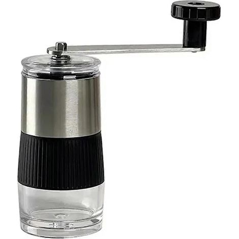 Moulin à café manuel - Acier inoxydable avec meule en céramique, moulin à café à manivelle, compact (1/5)