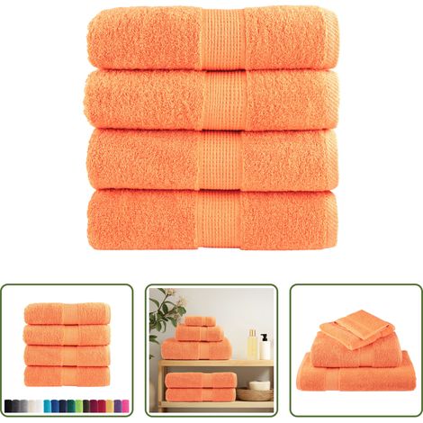 Badetuch - Premium Waschhandtücher SOLUND 4 Stück Orange 30x30 cm 600 g/m² (1/5)