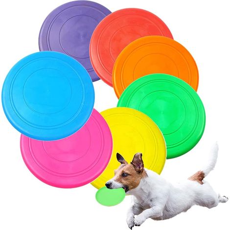 Disque Volant Pour Chien - Silicone Souple Flottant - Diamètre 17,5 cm - Jouet Interactif Plein Air - 7 Pièces (1/5)