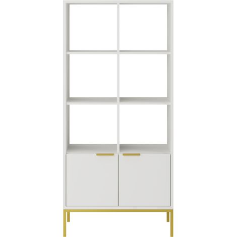 Bibliothèque AUSTIN 40x171,3x80 cm Avec rangement blanc / doré farbe (1/5)