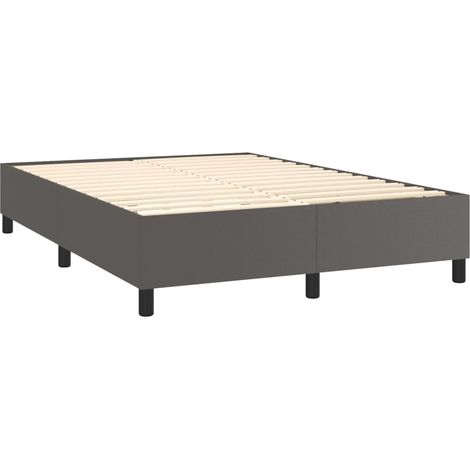 Rete a doghe su gambe giroletto 140x190 cm sintetico grigio TDL0207228