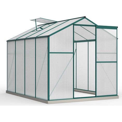 Serra in alluminio con base 253 x 190 cm, 4,75 m², 1 finestra sul tetto e porta scorrevole (1/5)