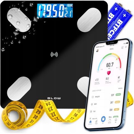 Báscula de baño inteligente analítica de precisión de 180 kg, electrónica, 25 en 1, compatible con iOS.