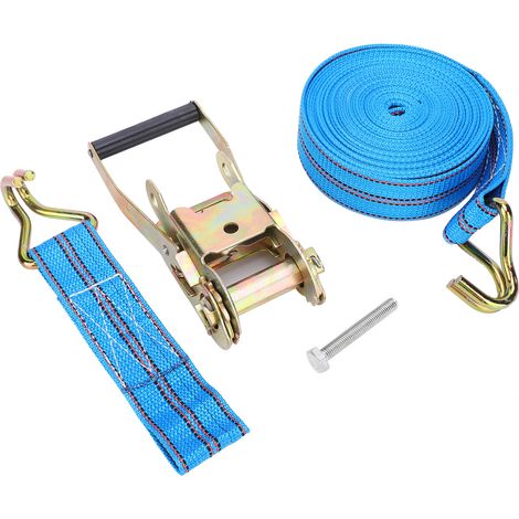 Sangle à cliquet avec tendeur fixe, robuste, en alliage de polyester et acier, pour usage industriel, 10 m x 50 mm (1/5)