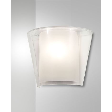 Applique murale Viki en métal et verre transparent, douille E27 40W, design élégant pour intérieur, IP20, 28,5 x 14,5 x 23,5 cm, Classe 1