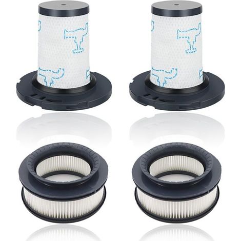 Wiederverwendbarer Staubsaugerfilter, kompatibel mit Rowenta X-Force Flex 11.60 12.60 14.60 15.60, Ersatzteilfilter, 2 Vormotorfilter + 2 Nachmotorfilter, ersetzt ZR009007, ZR009008.