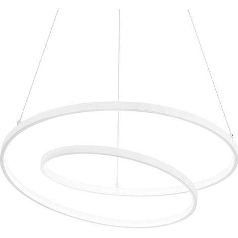 Ideal Lux OZ Dimmbare Swirl 80cm integrierte LED-Pendel-Deckenleuchte weiß, 3000K (1/2)