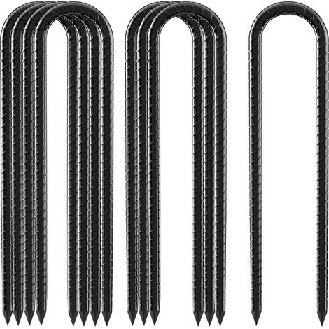 Piquets Ancrage Sol Crochets U 30 cm, Métal, Lot de 8 (1/5)