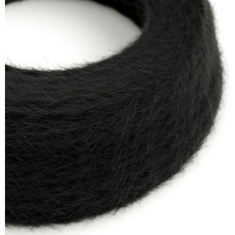 Creative-Cables, Cavo elettrico rivestito in tessuto, Sezione 2 x 0,75 mm², 50 m, Nero Carbone TP04, Trecciato