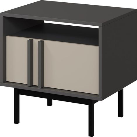 Mesilla de noche Levali 112, Beige, Número de cajones: 0, Número de puertas: 0, 53x53x43cm, Aglomerado laminado