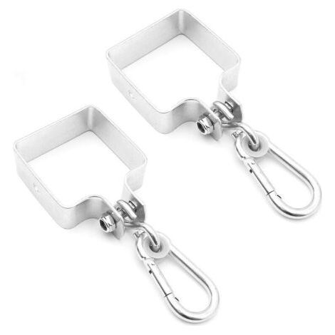 Ganchos cuadrados para columpios Tool Jungle (paquete de 2) de 90 mm – Gancho resistente para fijación a vigas – Para la estabilidad de columpios, equipos de entrenamiento y hamacas.