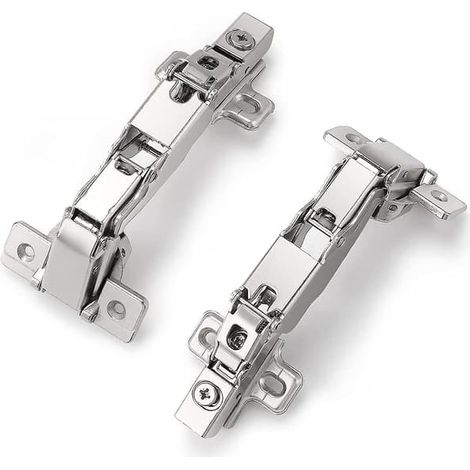 Lot de 2 charnières de porte de cuisine à fermeture amortie à 165°, charnières combinées invisibles pour porte de placard, recouvrement total de 35 mm (1/4)