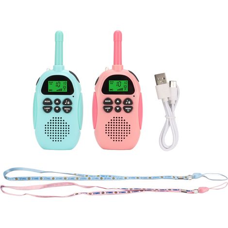 Talkies-walkies pour enfants, bleus et roses, sans fil, portables et mignons, portée de 3 km. Jouet interactif pour enfants et parents.-AquaForge (1/5)