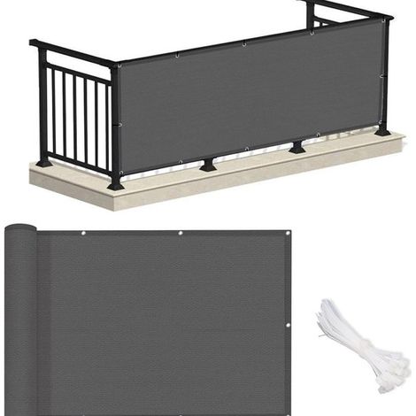 Balkon Sichtschutz 70 x 300 cm Für Balkon Sichtschutz Wetterfester Sichtschutz für Balkon, Garten, Außenbereich Gartensichtschutz mit Kabelbinder (1/5)