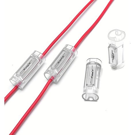 1-poliger Kabelverbinder 10 Stück – Lötfreier Schnellverbinder für 18–20 AWG (0,5–0,75 mm²), Einzelader Draht-zu-Draht Verbinder, Transparentes PC-Gehäuse, für KFZ- und Industrieverkabelung