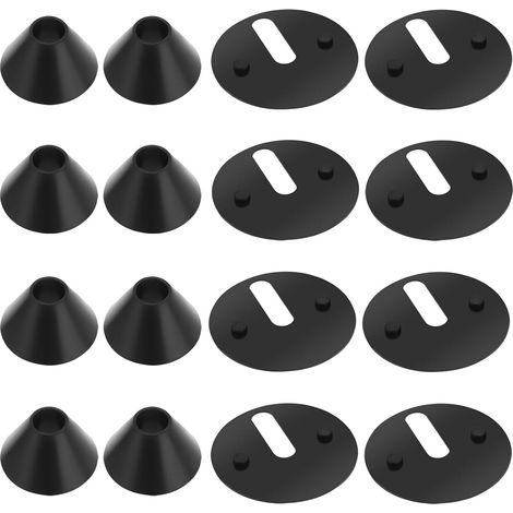 Lot de 16 rondelles en caoutchouc pour charnière de toilette, rondelles 40 mm, coniques M8, noires, 16 pièces (1/5)