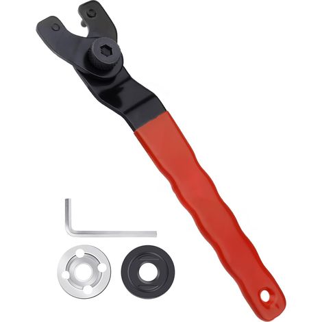Clé à Molette de Meuleuse d'angle avec Douille Hexagonale 8-48 mm Clé à Broche Réglable Clé à Meuleuse Clé à Molette Réglable avec 2 Bride Filetée et Clé Allen (1/5)