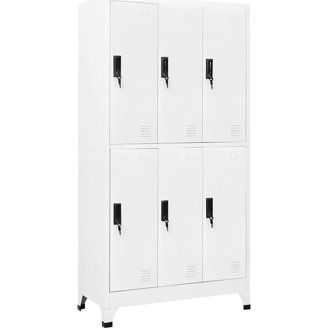 vidaXL Locker Cabinet White 90x45x180 cm Steel