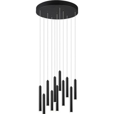Suspensión Tubular Moderna 11 Tubos Led Negros Ø40 cm Trio Iluminación (1/5)