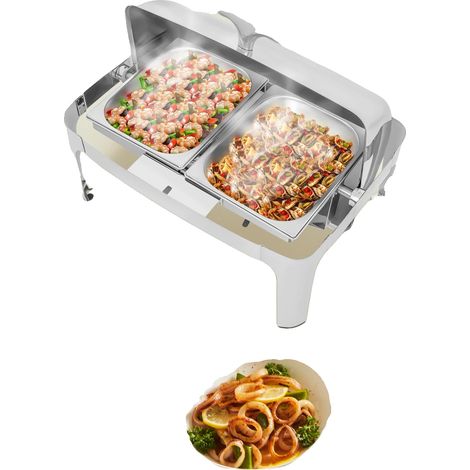 Chauffe-aliments, Acier Inoxydable 201, 6444 cm, Capacité du Bassin de 9 L, Capacité de Charge de 100 kg, Autonome (1/5)