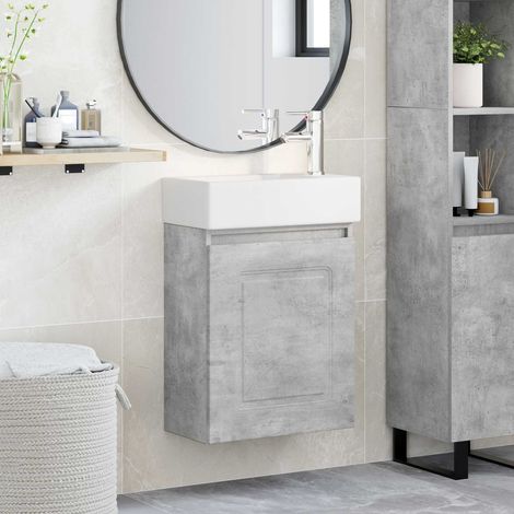 Módulo de baño con grifería Gris Hormigón 45,5 x 22,5 x 84 cm