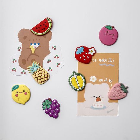 aimants De Rfrigrateur Personnaliss De Fruits De Dessin Anim Mignon, Aimants Tridimensionnels 3d, Aimants De Rfrigrateur, Tableaux Blancs Dcoratif
