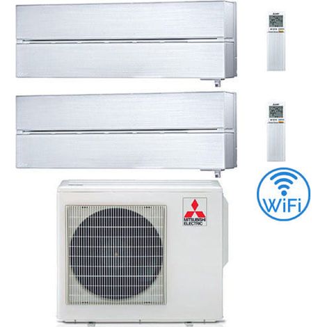 Mitsubishi Kirigamine Style Wifi R32 Perlweiß Dual Split Inverter Klimaanlage 12000 + 12000 BTU mit E.U. MXZ-4F72VF Klasse A++/A+