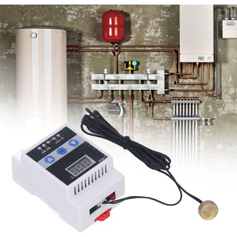 DIN-Schienen-Temperaturregler 110-240 V, digitaler Temperaturregler, Solar-Temperaturregler, Temperaturreglerschalter, Konstanttemperatur, magnetischer Heiß- und Kaltfühler. (1/5)