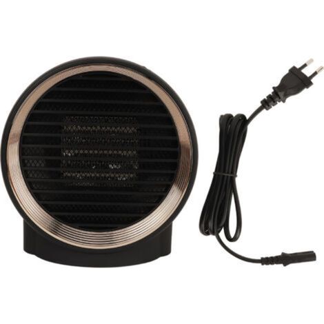 1000W Mini Round Electric Heater, Quiet Operation, for Home, Bedroom, Office, Indoor Use, Black, 95V, 240V EU Plug (1/5)