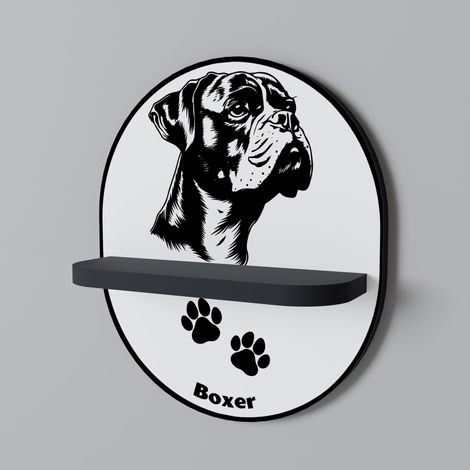 BOXER DOG Ovales Regal Schwarz (1/5)