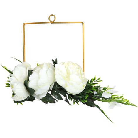 Couronnes de mariage artificielles en métal, décorations de fleurs artificielles pour cérémonie de mariage et anniversaire de mariage (1/5)